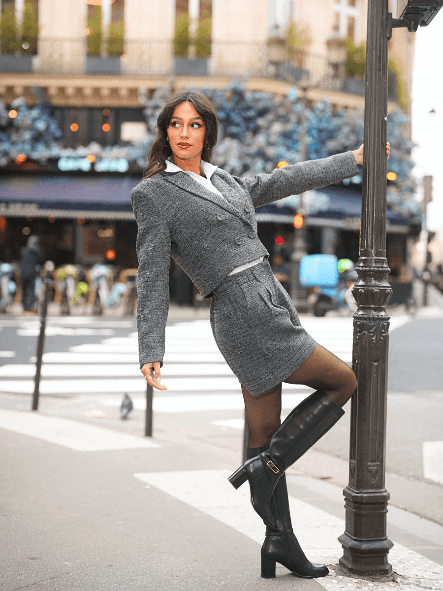 Calções tweed fio com brilho - Spaccio.pt