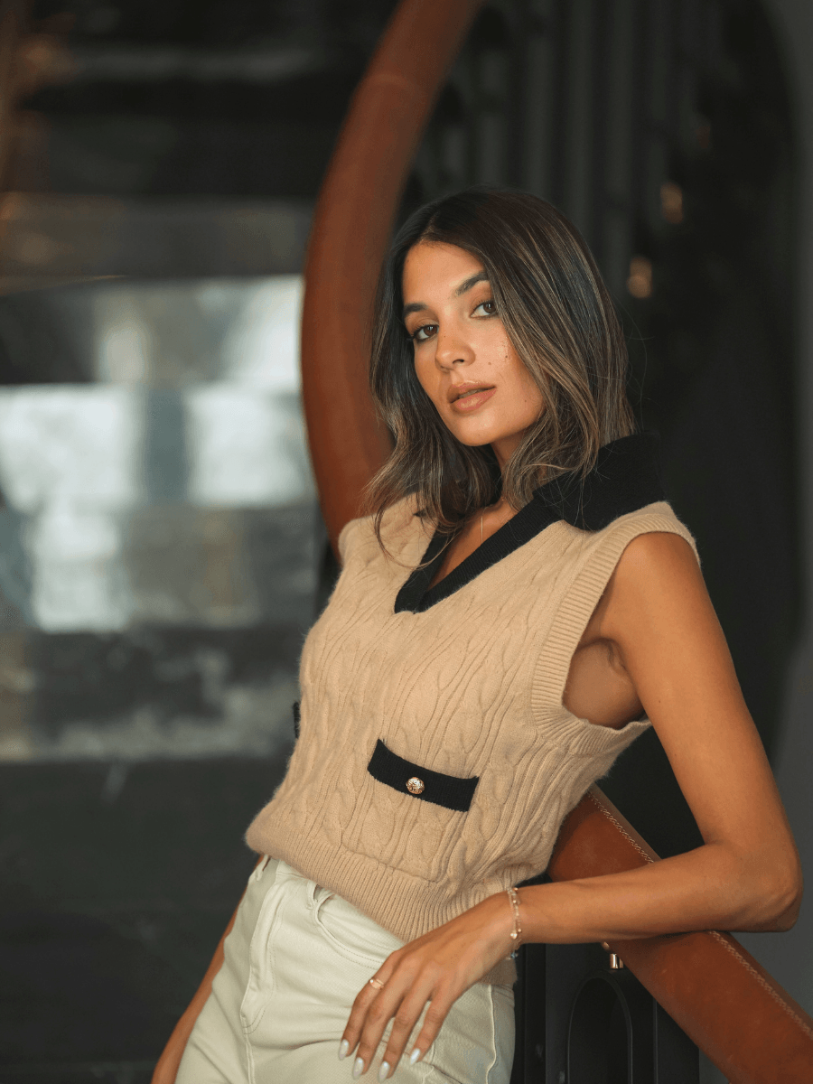 Colete malha bicolor - Spaccio.pt