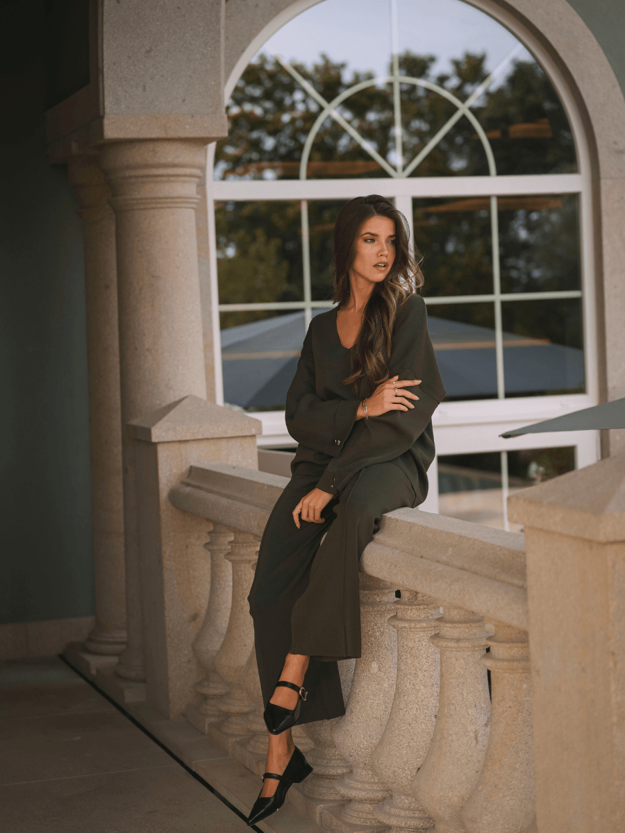 Conjunto malha 2 peças: camisola + calças - Spaccio.pt