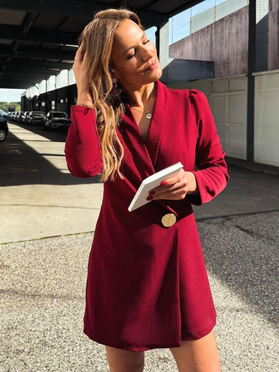 Macacão cruzado com pormenor dourado - Spaccio.pt