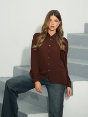 Blusa com Gola e Punhos Texturizados glow