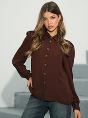 Blusa com Gola e Punhos Texturizados glow