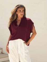 Blusa Fluída Gola Aberta