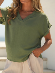 Blusa fluida decote V