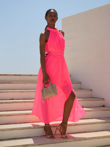 Vestido Fluido Gola Halter