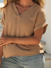 Blusa fluida decote V