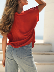 Blusa Fluída Gola Aberta