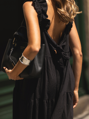 Vestido longo pormenor laço