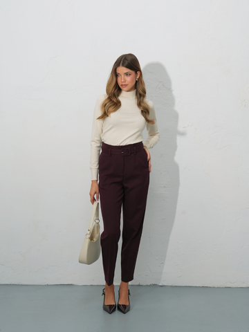 Calças Cintura Subida com Cinto | SPACCIO BY CRISTINA