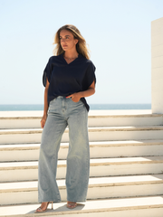 Blusa Fluída Gola Aberta