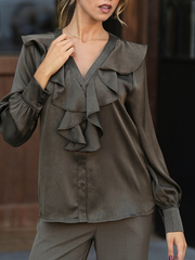 Blusa com folhos texturada | SPACCIO by Cristina