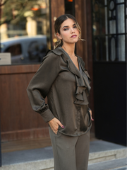 Blusa com folhos texturada | SPACCIO by Cristina