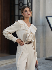 Blusa com folhos texturada | SPACCIO by Cristina