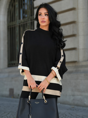 Camisola com Botões e Detalhes Contrastantes