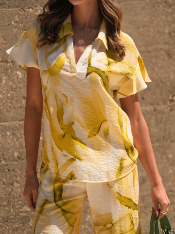 Blusa Estampada em Tecido Texturizado