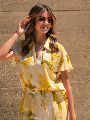 Blusa Estampada em Tecido Texturizado