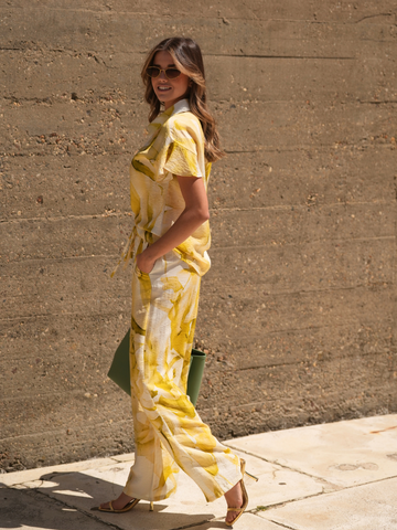 Calças Wide-Leg Estampadas