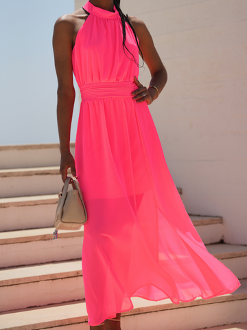 Vestido Fluido Gola Halter