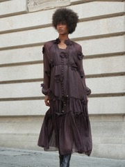 Vestido Longo Texturado com Flores 3D | Spaccio by Cristina