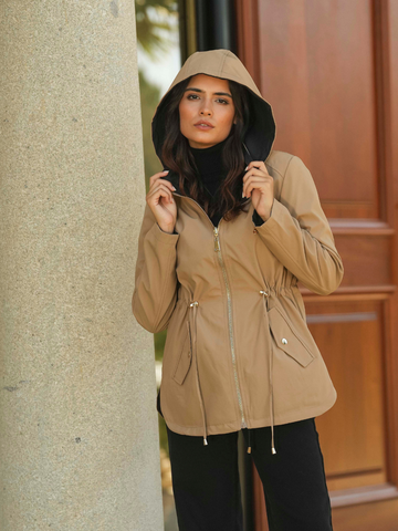 Parka con capucha reversible