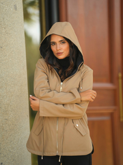 Parka con capucha reversible