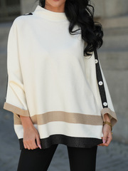 Camisola com Botões e Detalhes Contrastantes