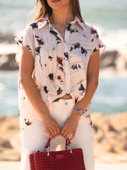 Blusa assimétrica estampada