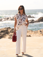 Blusa assimétrica estampada