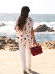 Blusa assimétrica estampada