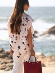Blusa assimétrica estampada