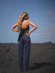 Jeans Wide Leg com Aplicações Florais | Spaccio by Cristina