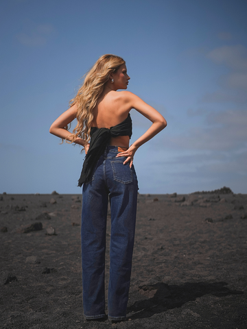 Jeans Wide Leg com Aplicações Florais | Spaccio by Cristina