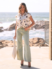Blusa assimétrica estampada