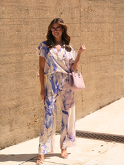 Calças Wide-Leg Estampadas