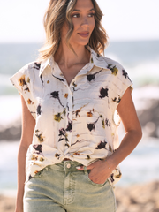Blusa assimétrica estampada