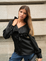 Blusa com folhos texturada | SPACCIO by Cristina