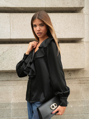 Blusa com folhos texturada | SPACCIO by Cristina