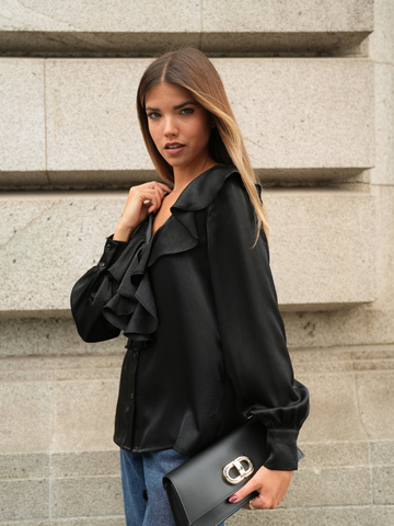 Blusa com folhos texturada | SPACCIO by Cristina