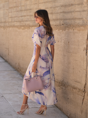 Vestido estamapado assimétrico