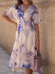 Vestido estamapado assimétrico
