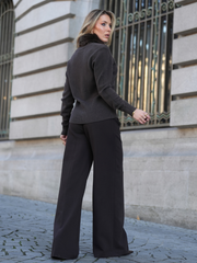 Cardigã com Gola de Pelo removivel