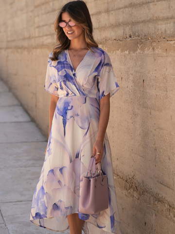 Vestido estamapado assimétrico