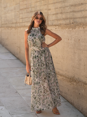 Vestido Longo Estampado halter