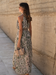 Vestido Longo Estampado halter