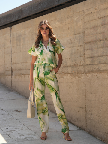 Calças Wide-Leg Estampadas