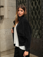 Casaco Textura Soft com Bolsos SPACCIO
