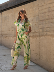 Calças Wide-Leg Estampadas
