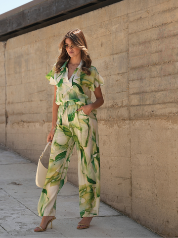 Calças Wide-Leg Estampadas