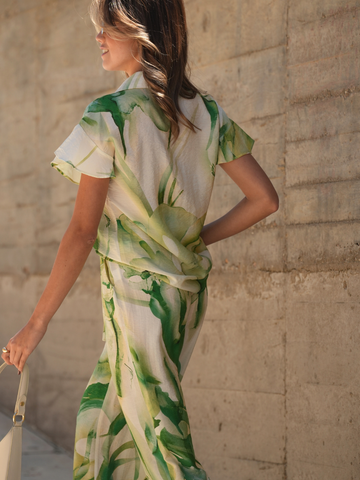 Blusa Estampada em Tecido Texturizado