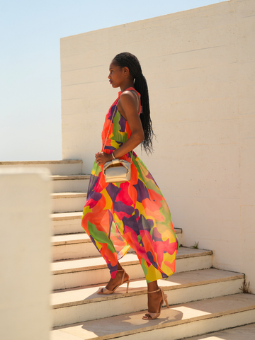 Vestido comprido estampado